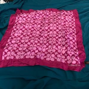 Pink silk Coach scarf